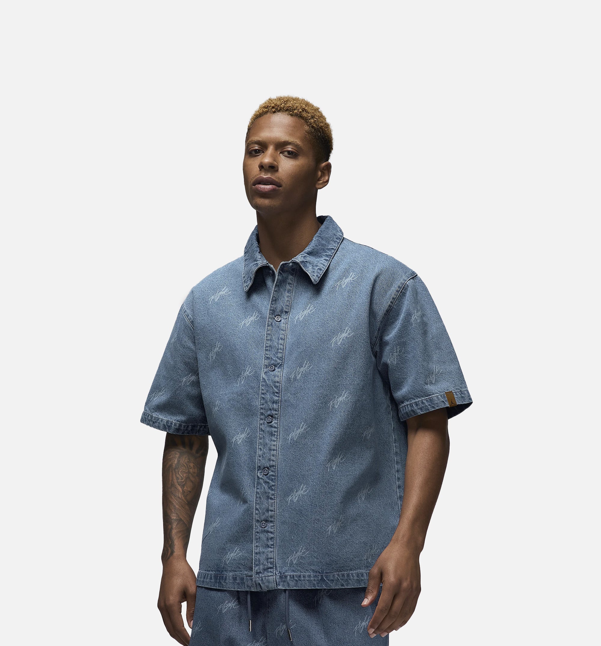 Flight Heritage Denim Mens Short Sleeve Shirt Blue