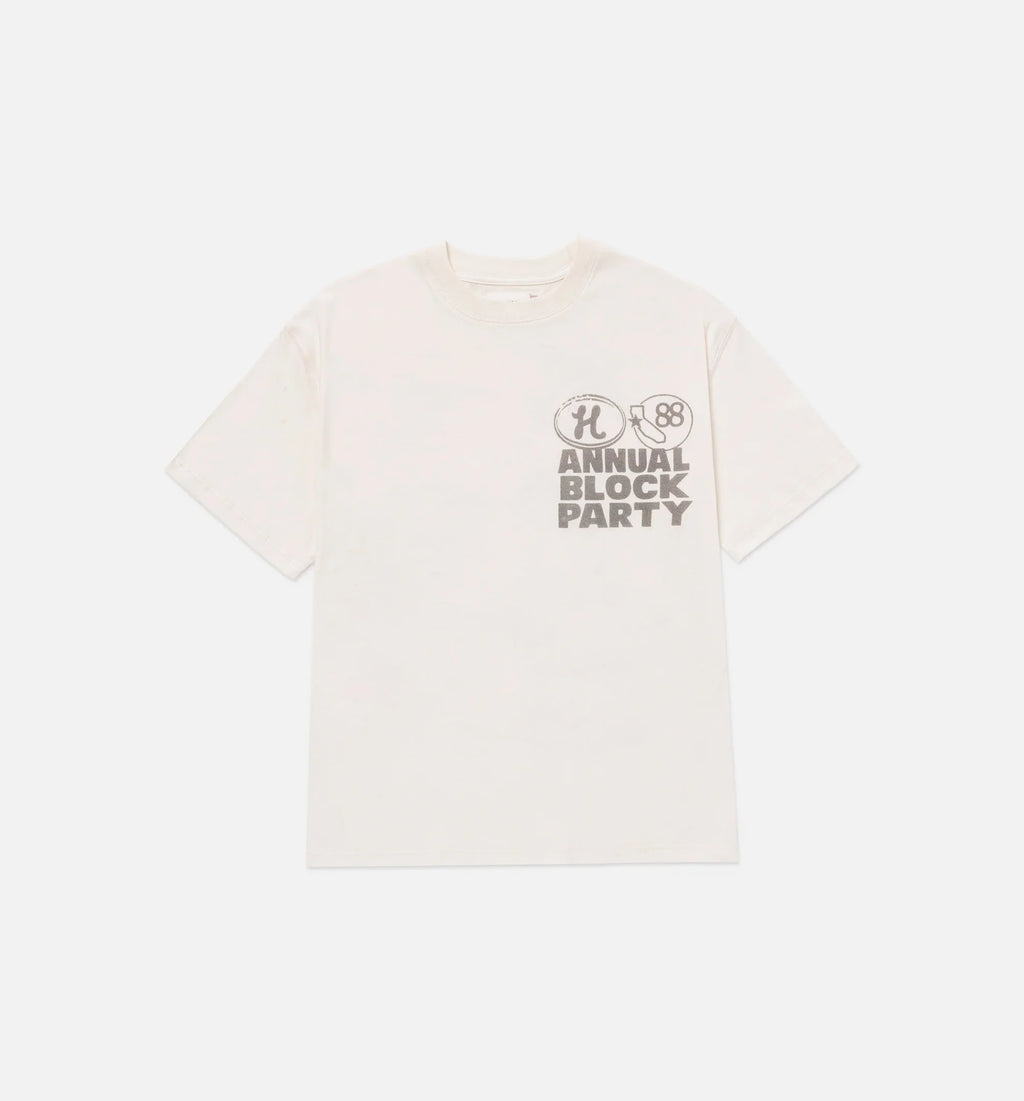 Annual Block Party Mens Short Sleeve Shirt Bone