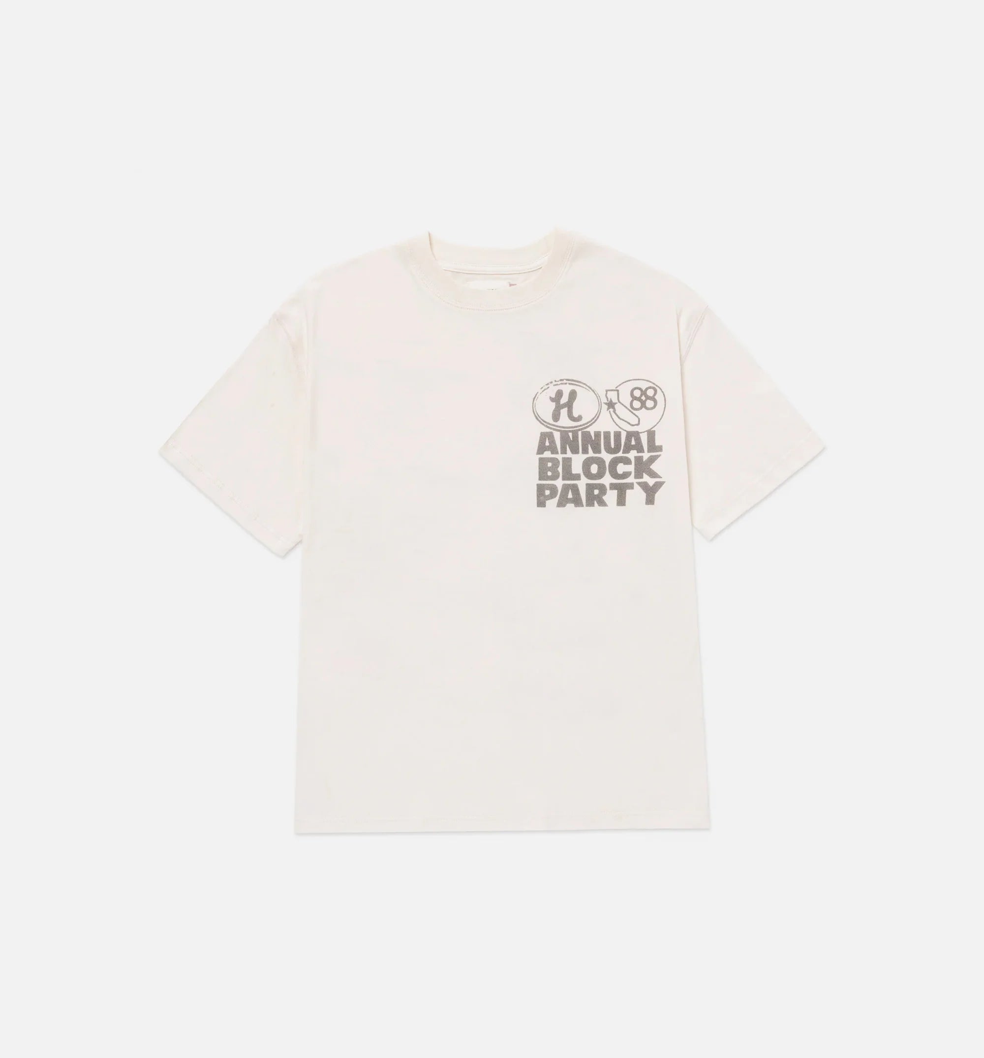 Annual Block Party Mens Short Sleeve Shirt Bone