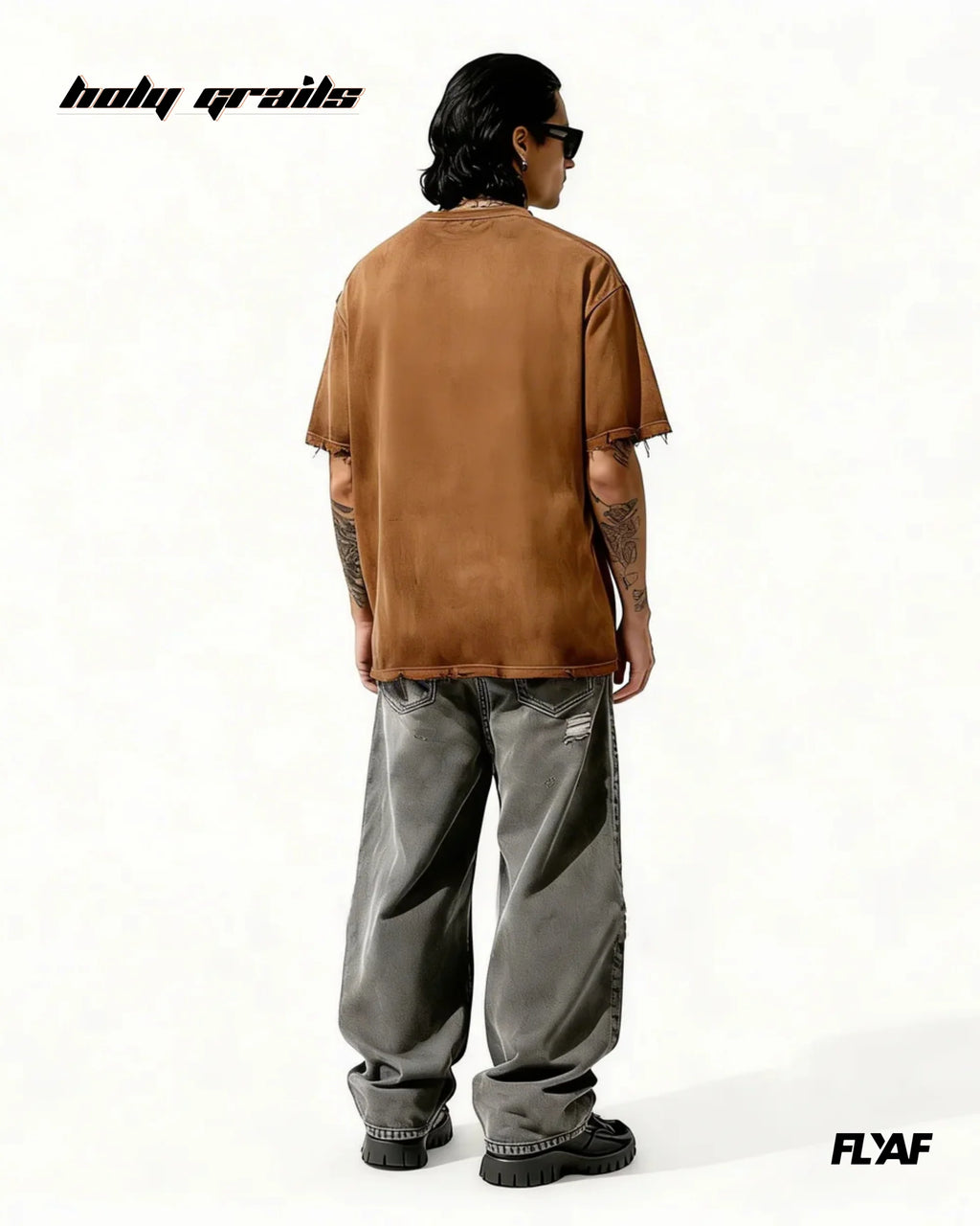 Cryptic Canvas Brown Tee HG x FLYAF
