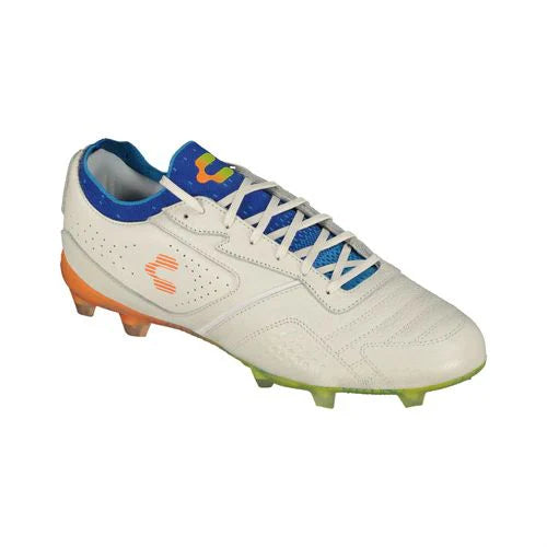 Charly Tyrian LT FG Firm Ground Soccer Cleats White Blue Orange