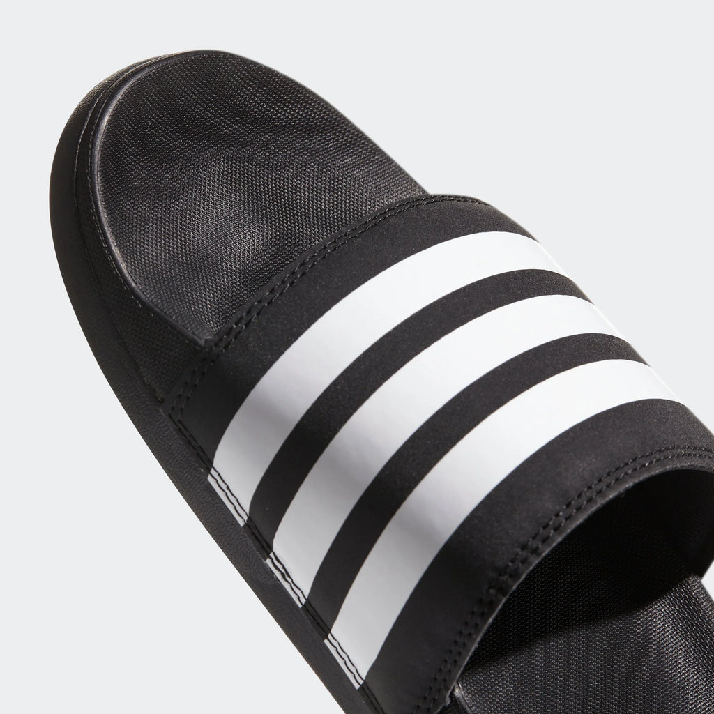 adidas Womens Adilette Comfort Slides Black White