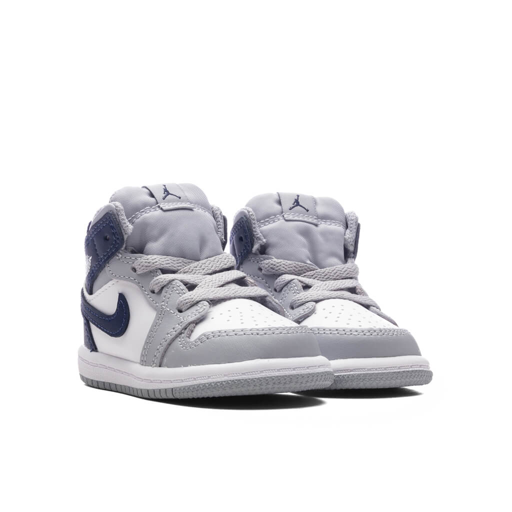 Jordan 1 Mid TD White Midnight Navy Wolf Grey