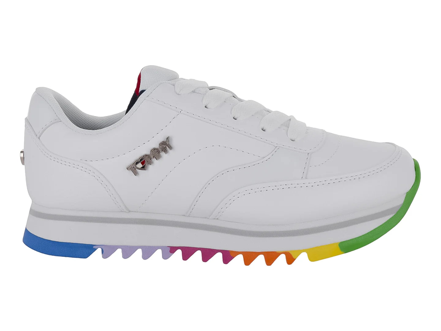 Tenis Tommy Hilfiger Jody Jogger 20 Blanco Arcoíris para Niña
