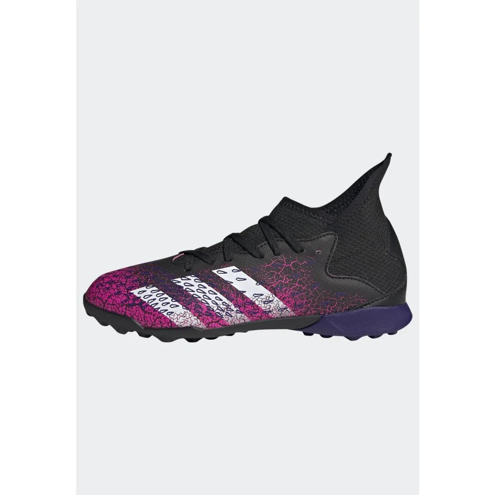 adidas Kids Predator Freak 3 TF J Turf Football Boots Core Black Cloud White Shock Pink