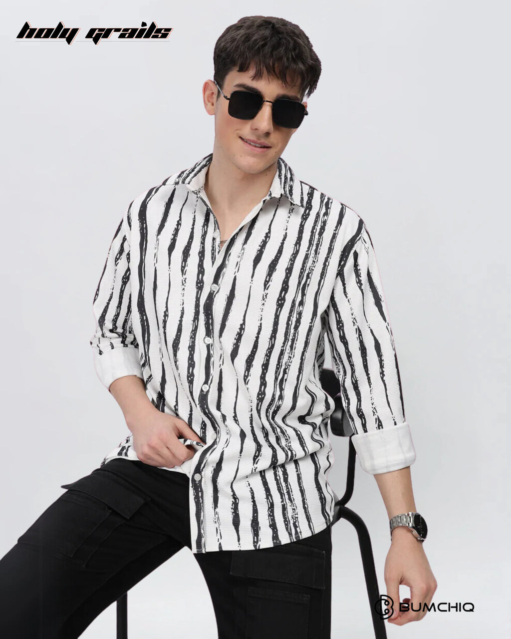 Black Line Abstract Shirt HG x Bumchiq