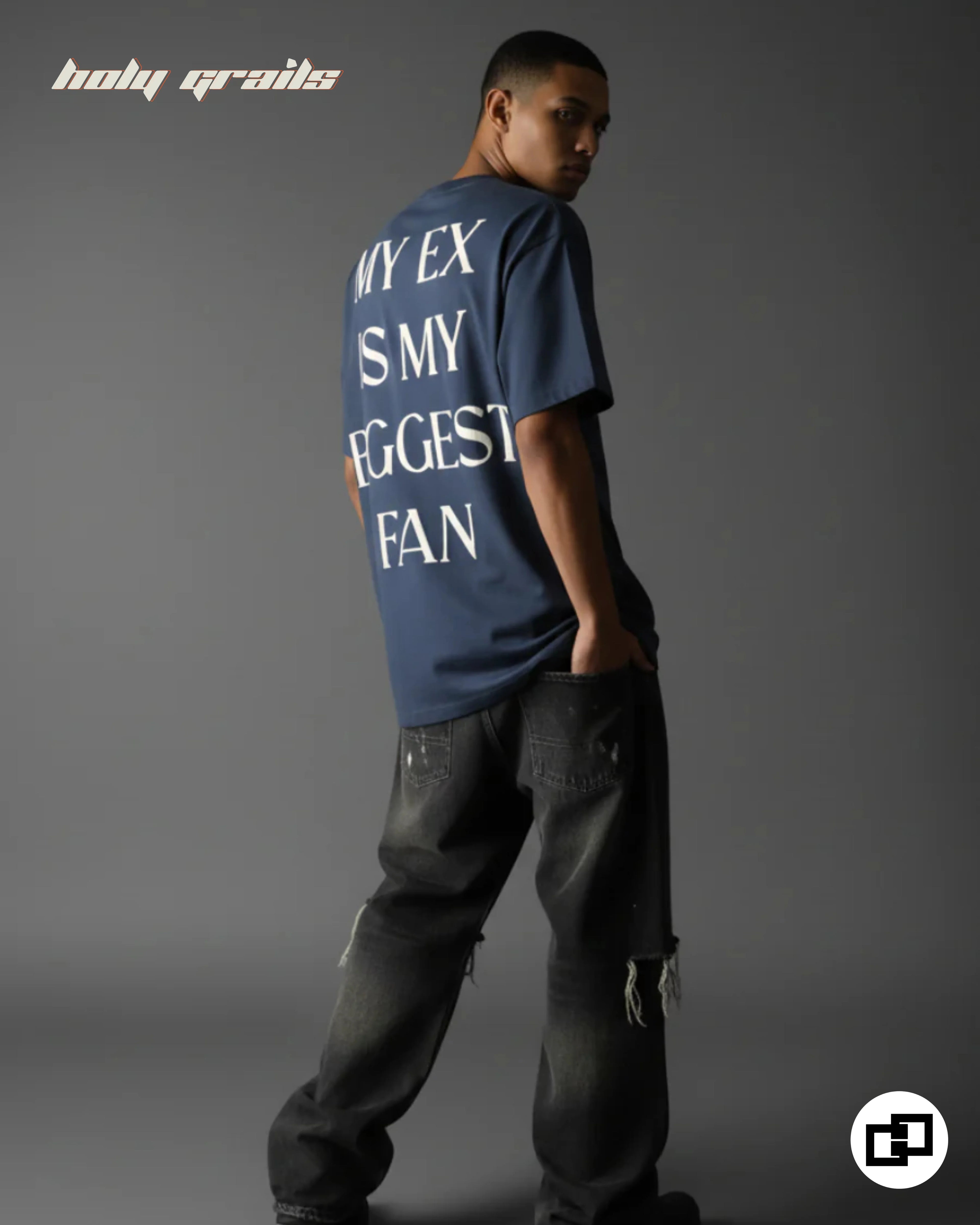 Biggest Fan Blue Oversize Tee HG x Grey Hound