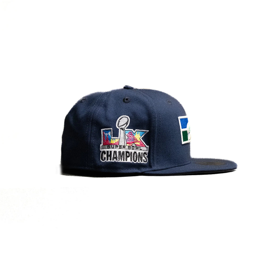 New Era Seattle Seahawks 59FIFTY Fitted Hat Super Bowl Patch Blue