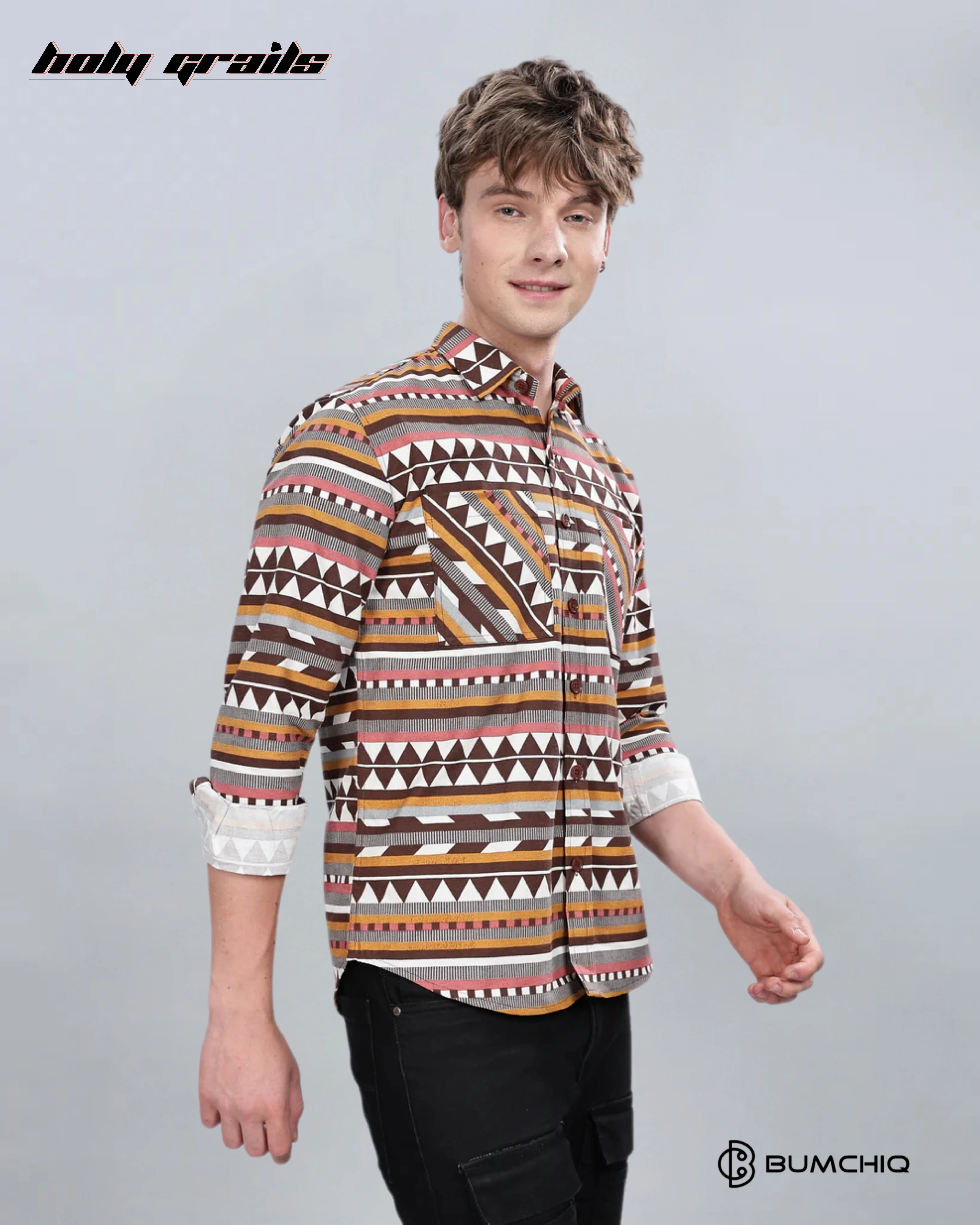Orange Aztec Overshirt HG x Bumchiq