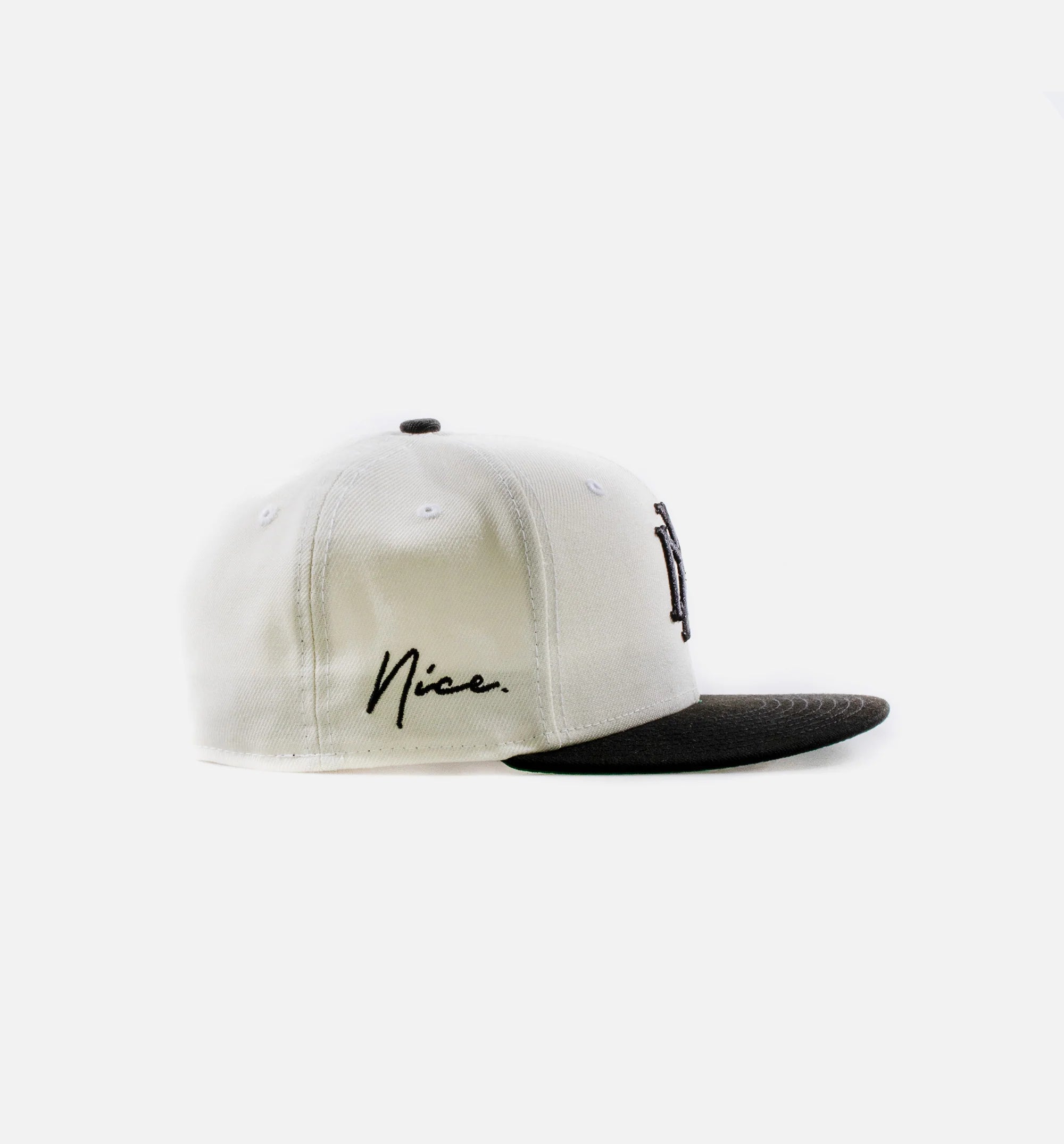 Nice Kicks Monogram 2Tone 5950 Mens Hat Cream White