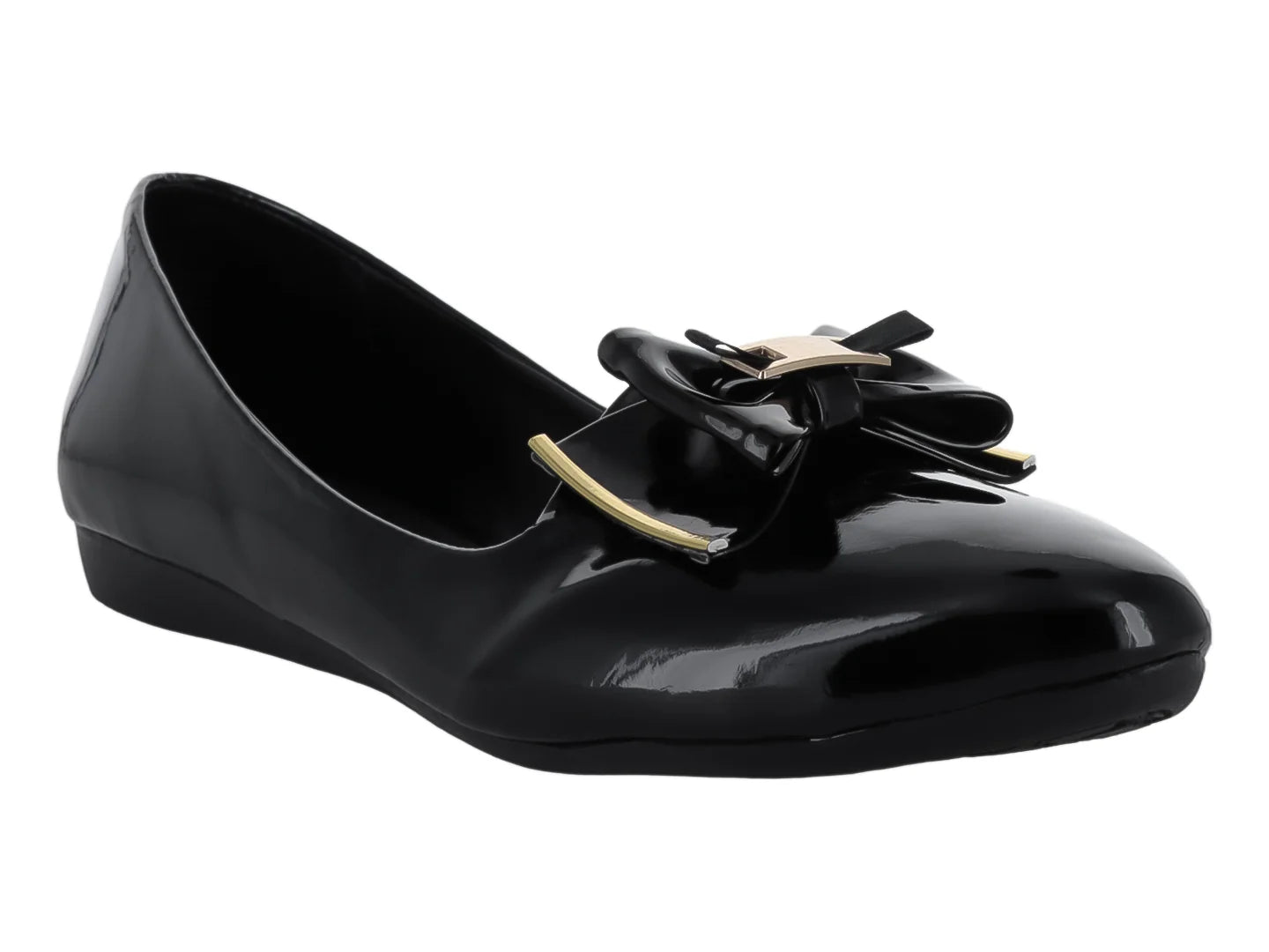 Zapatos Flats MeliAna Negros de Charol para Mujer