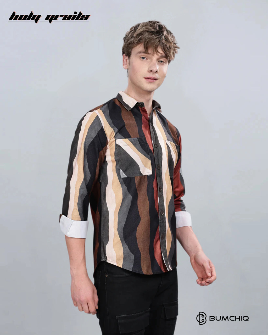 Brown Wavy Overshirt HG x Bumchiq
