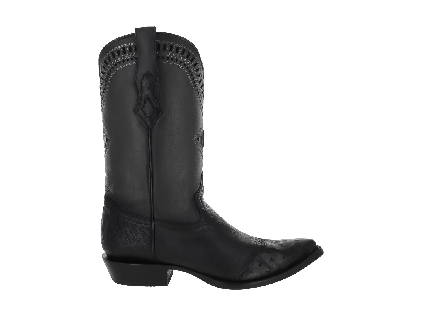 Botas Vaqueras Cuadra de Piel de Avestruz Negro