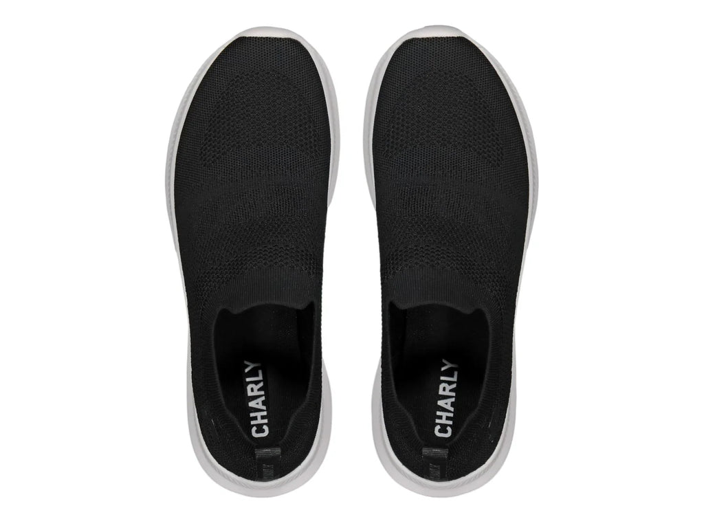 Tenis Charly Slip on Negro con Blanco para Hombre