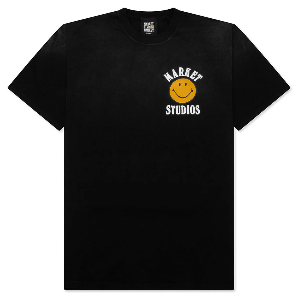 Smiley Upside Down Lockup T Shirt Jet Black
