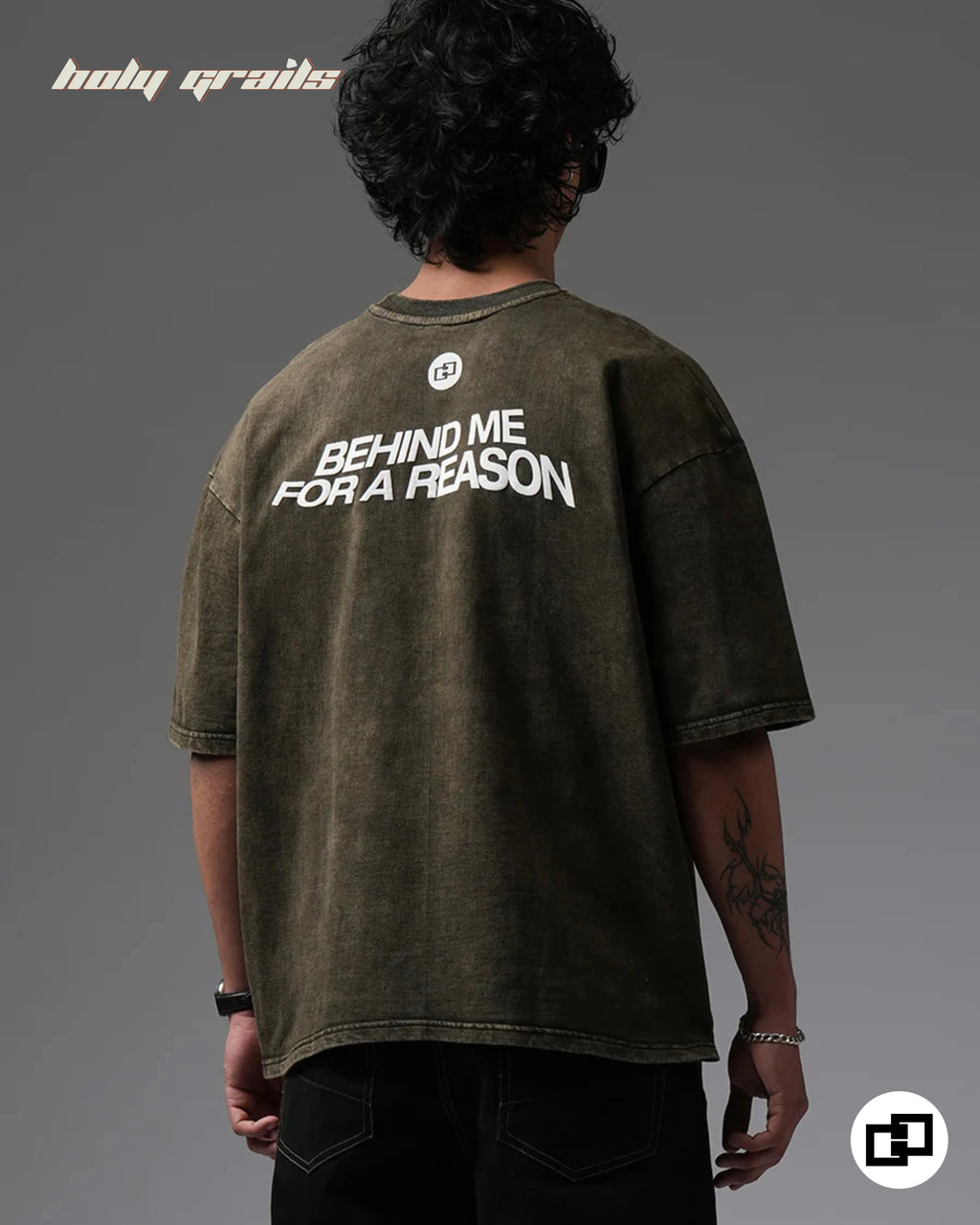 Behind For A Reason Oversized Acid Wash Tee HG x Grey Hound Clothing