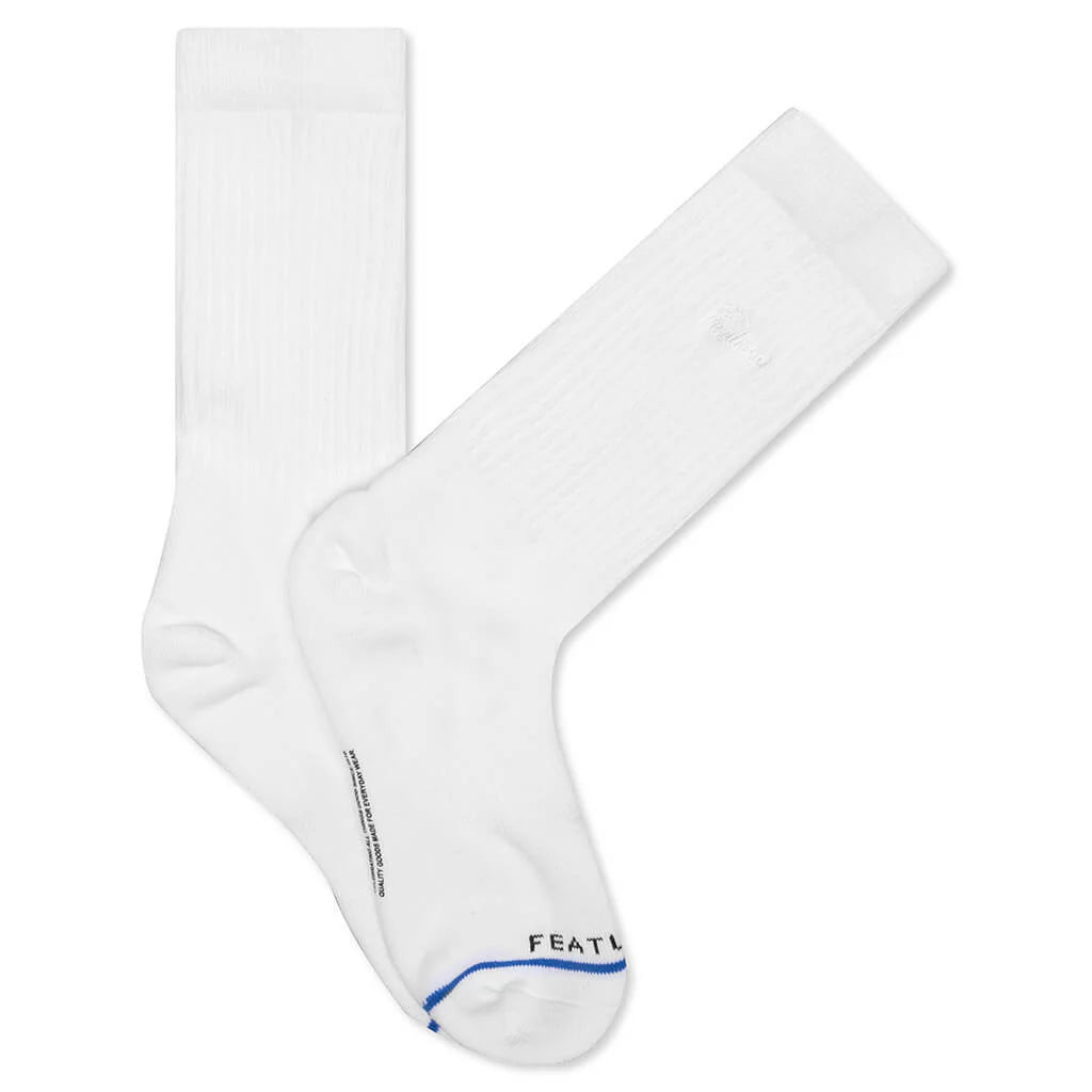 Tonal Script Crew Sock Heather Grey Black White 3 Pack