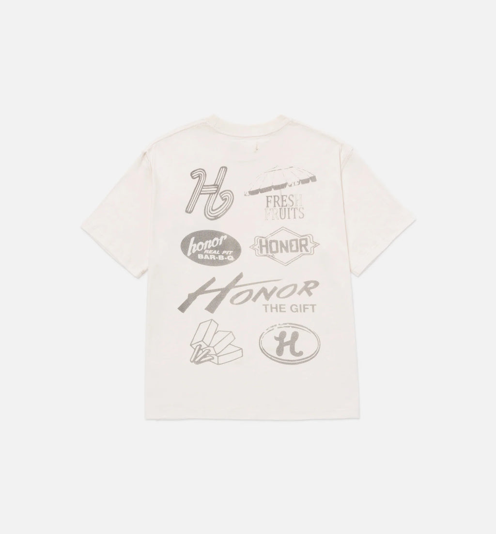 Annual Block Party Mens Short Sleeve Shirt Bone