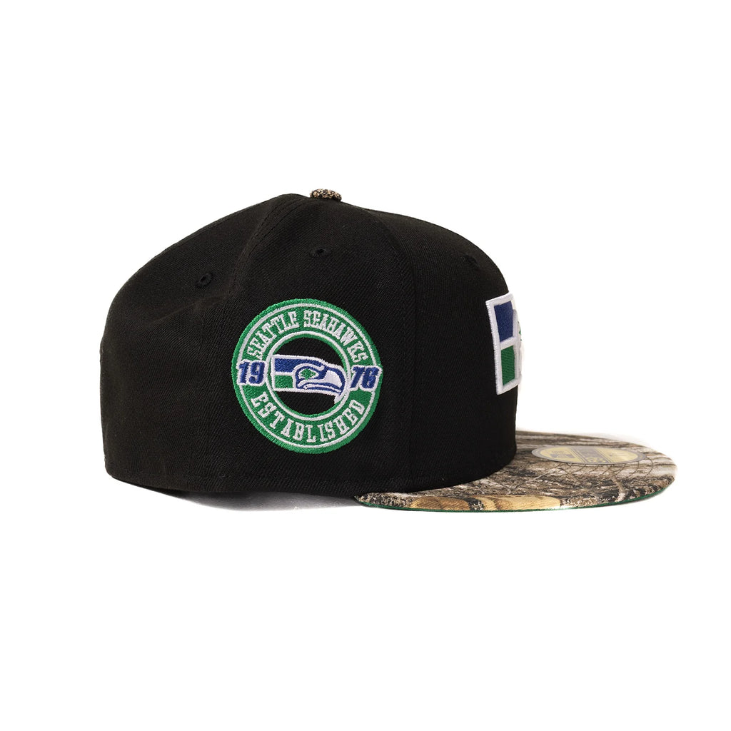 Seattle Seahawks New Era Black with a Real Tree Camo Bill