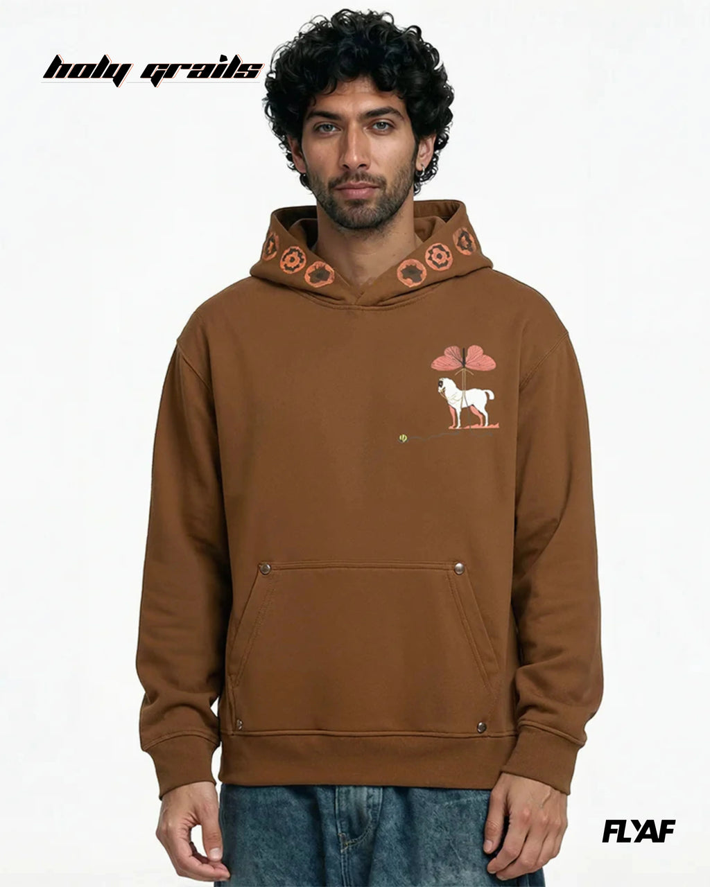 Mystic Grasp Oversize Brown Hoodie HG x FLYAF