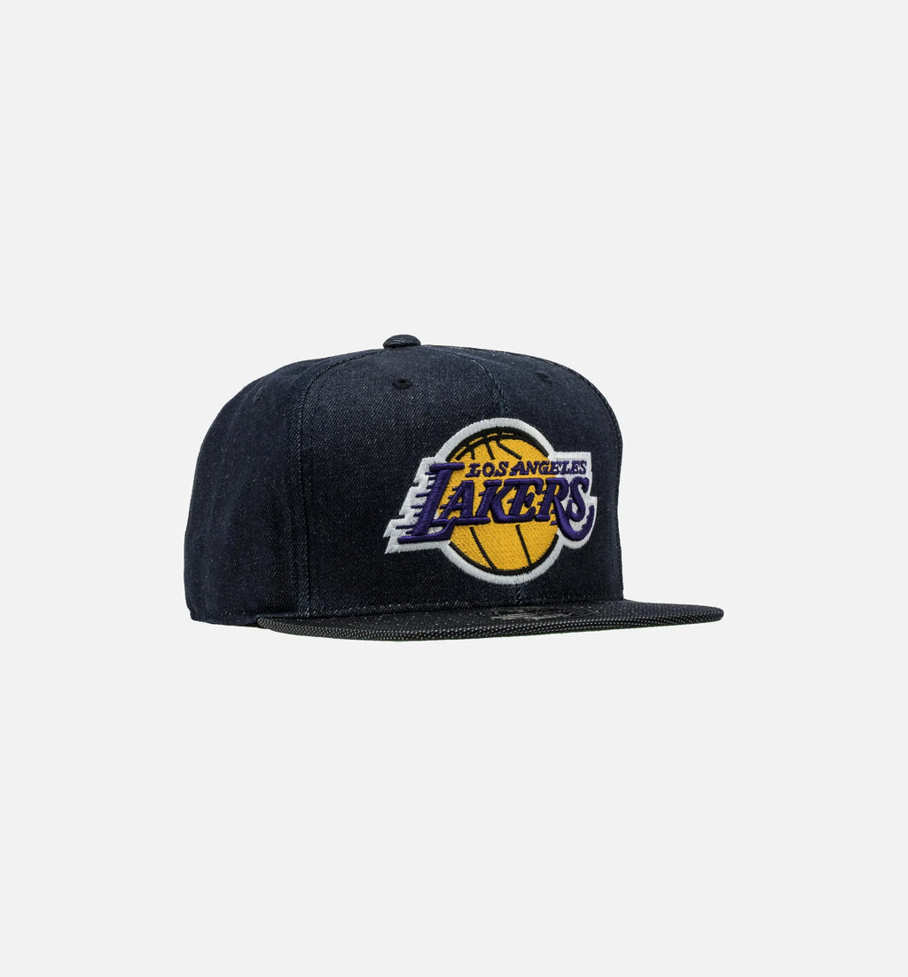 Los Angeles Lakers Mens Fitted Hat Denim
