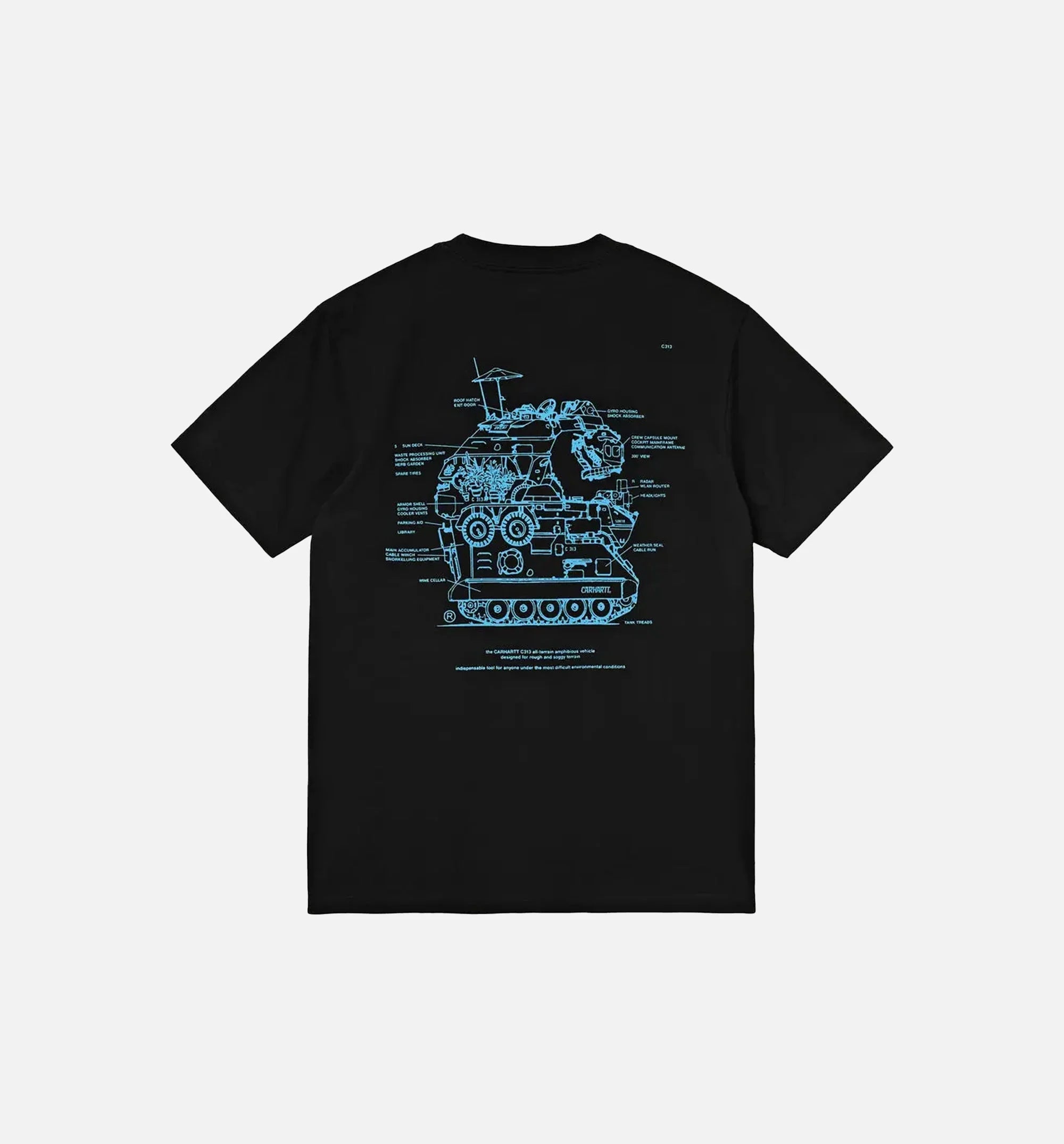 Blueprint Tee Mens T Shirt Black