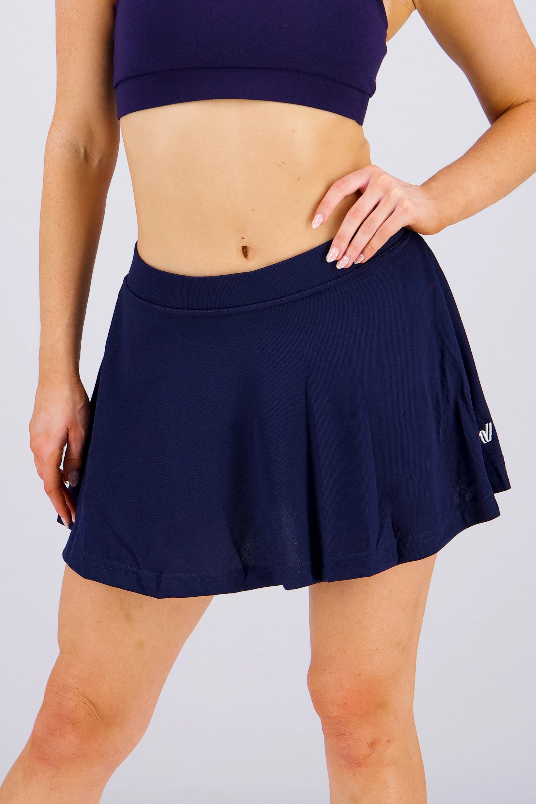 Mock Mesh Flounce Skirt