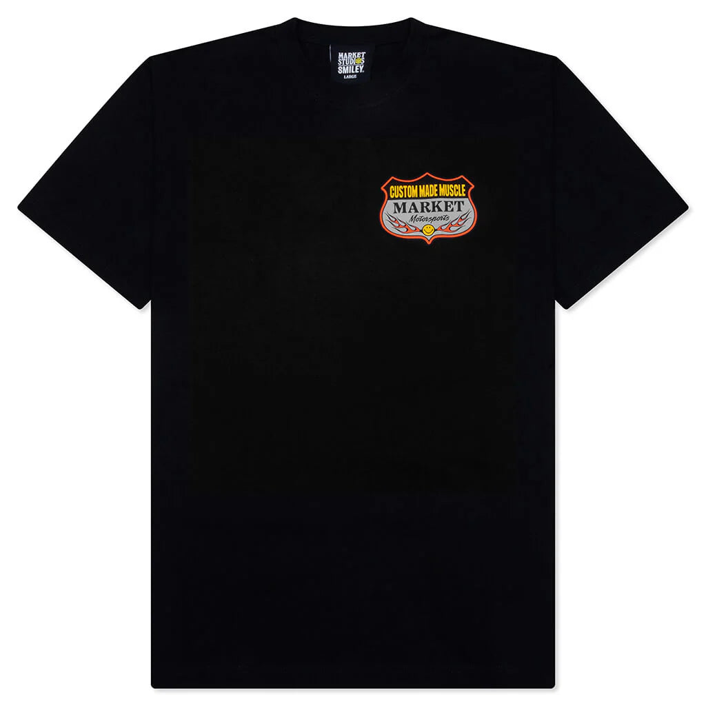 Smiley Burnt Rubber T Shirt Pirate Black
