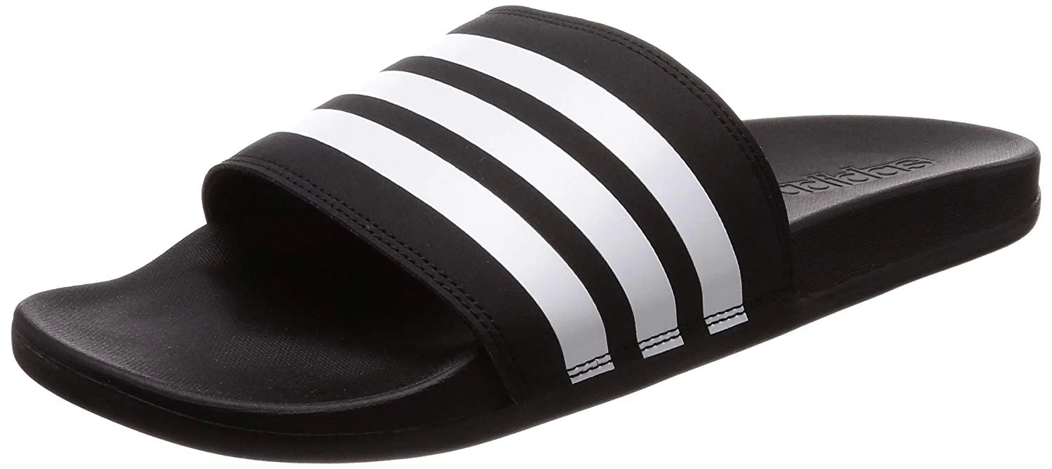 adidas Mens Adilette Comfort Slides Black White