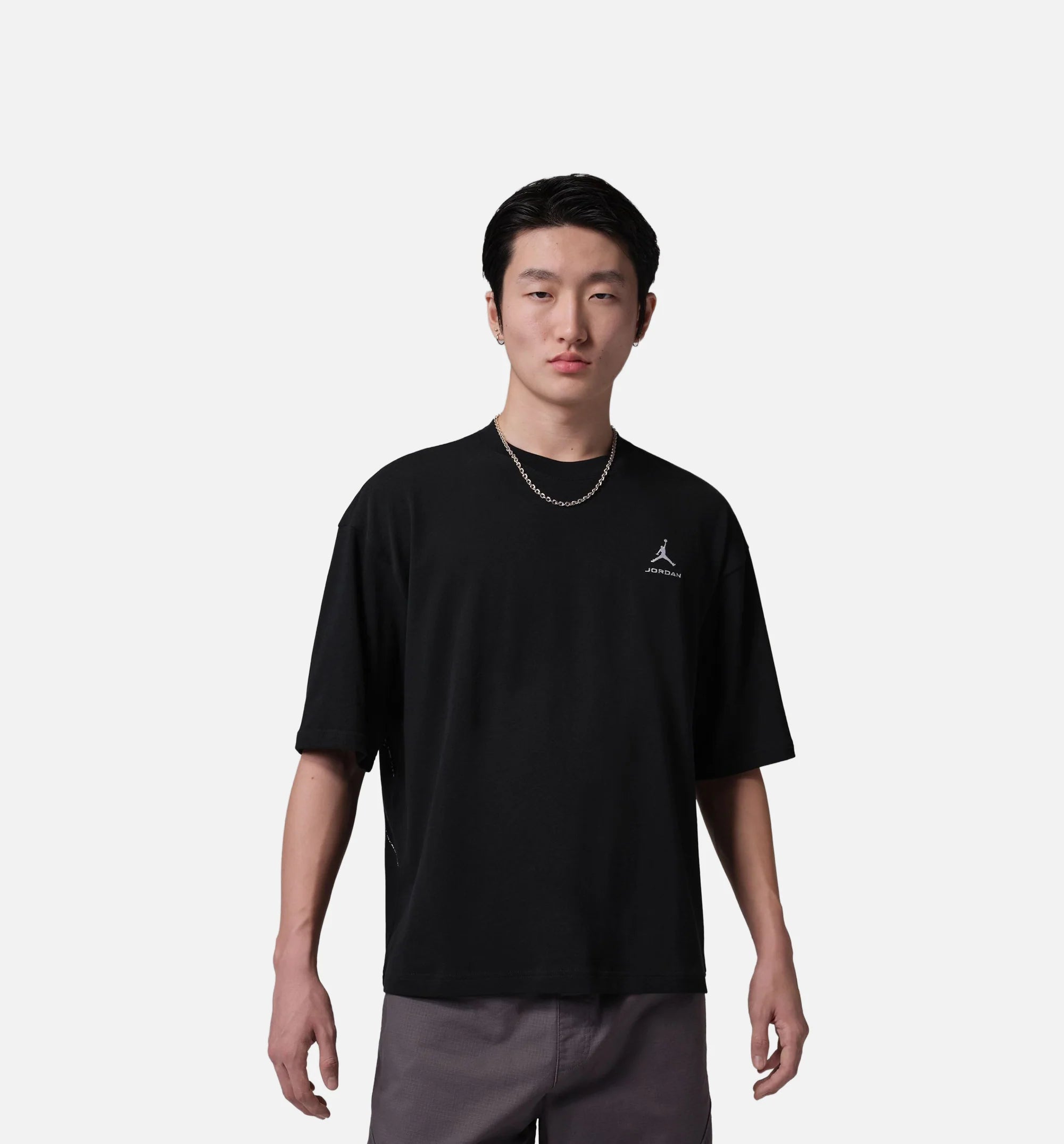 Oversized Mens Short Sleeve Shirt Black White White