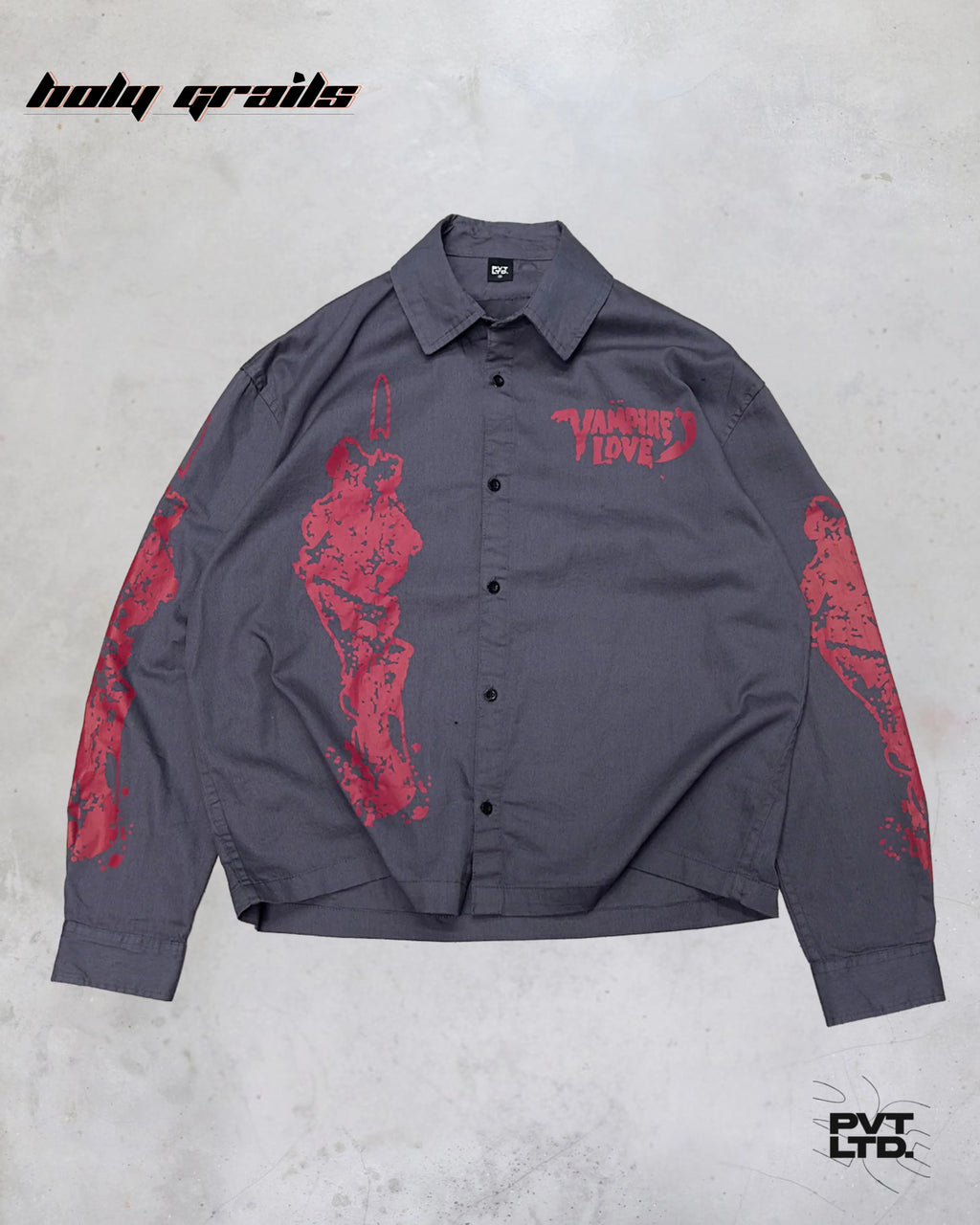 Vampires Love Grey Print Shirt HG x Pvt Ltd