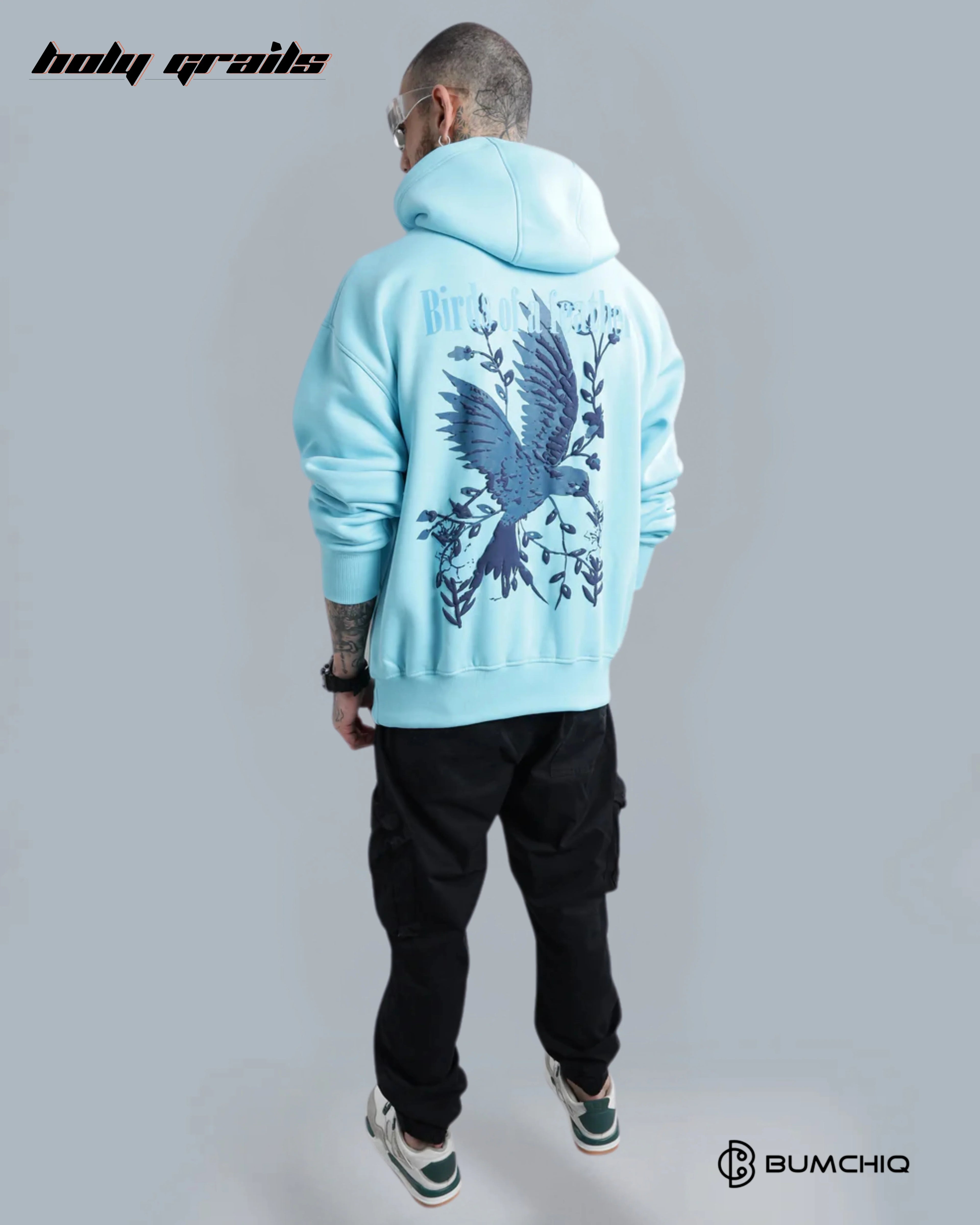 Birds Of Feather Light Blue Hoodie HG x Bumchiq