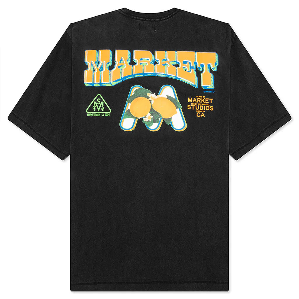 Farmers Market T Shirt Washed Black