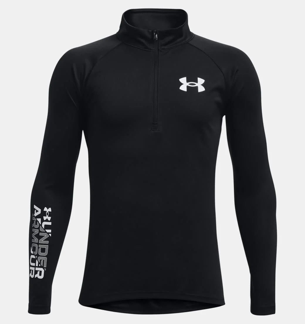 Under Armour Boys Tech Big Logo 1 4 Zip Pullover Black