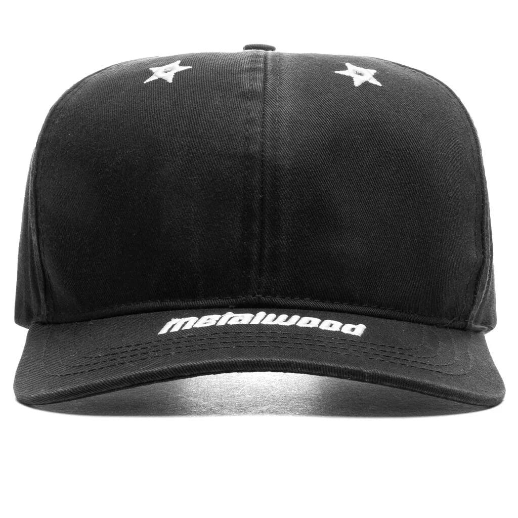 Starshot 6 Panel Strapback Hat Black