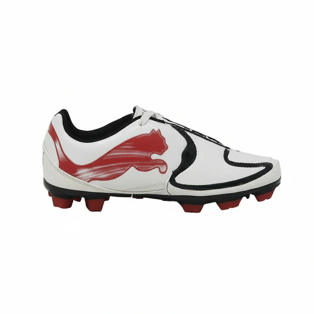PUMA V510 II I FG Youth Firm Ground Soccer Cleats White Red