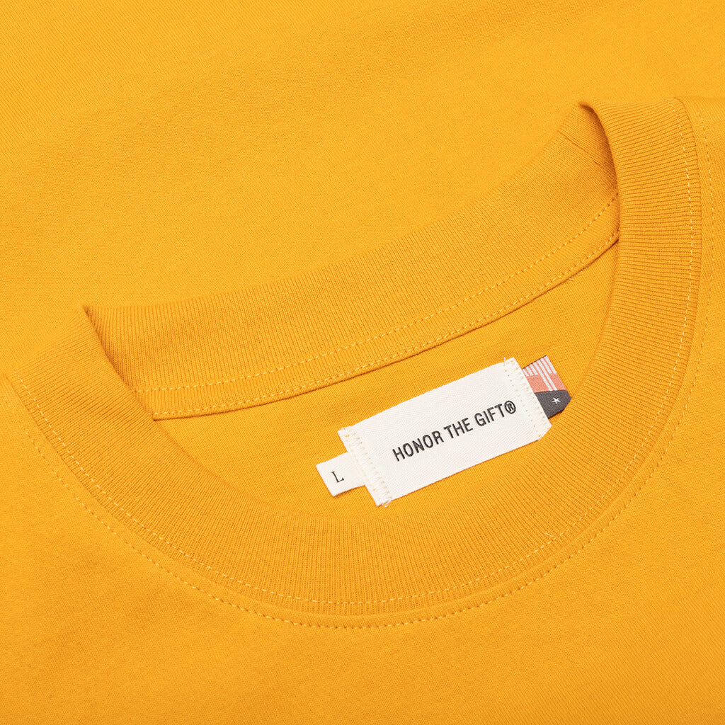 B Summer Embroidery Box Tee Yellow