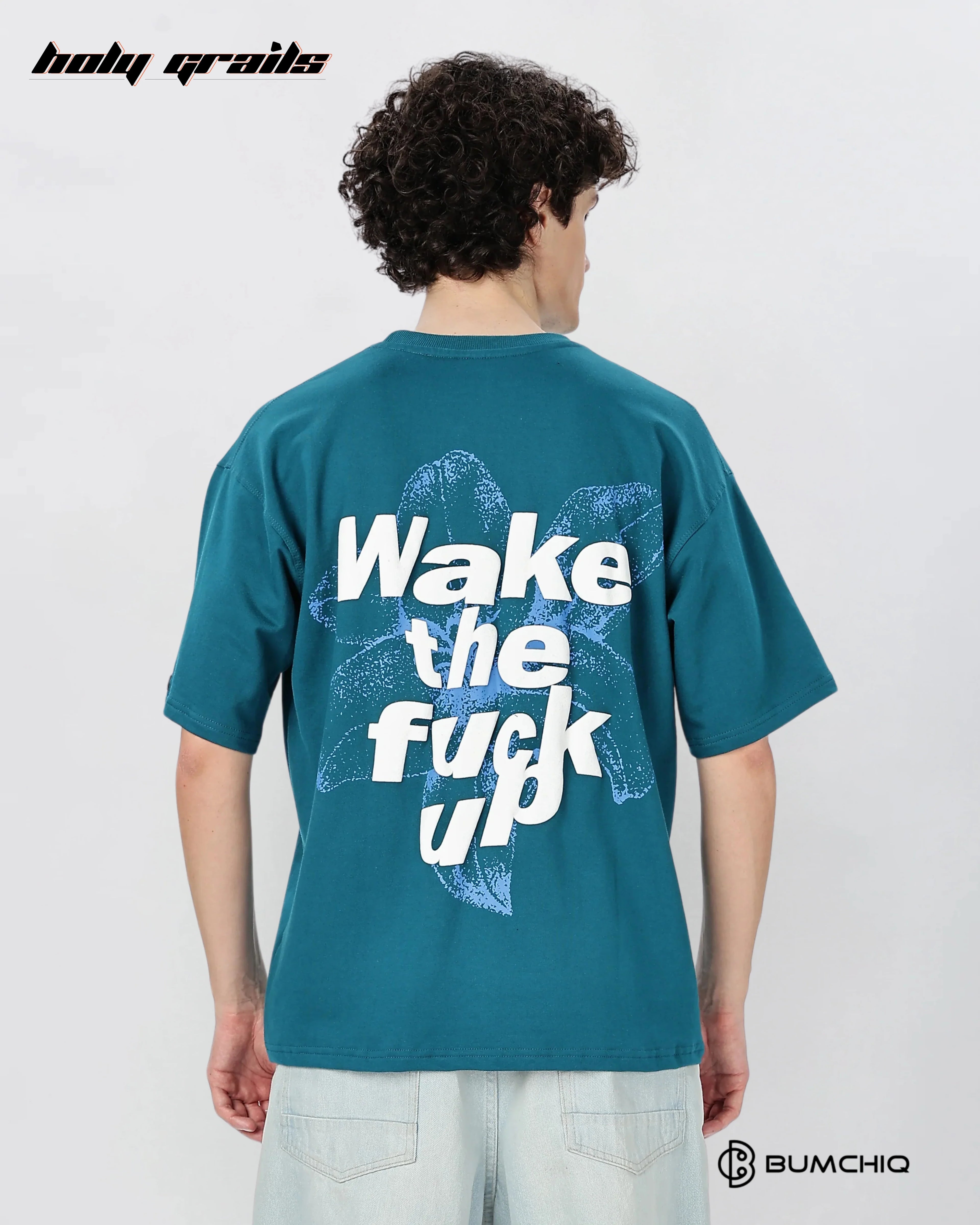 Wake Up Teal Oversize Tee HG x Bumchiq