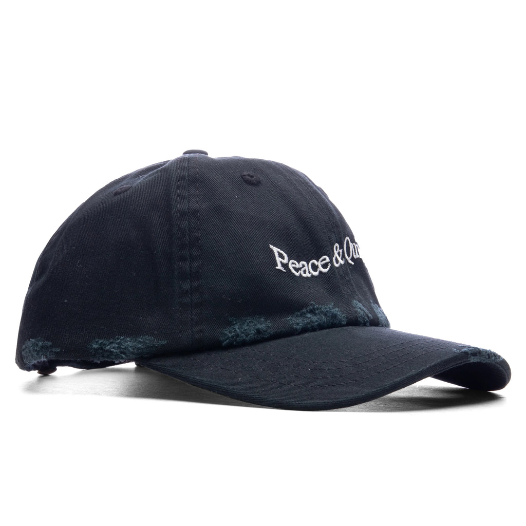 Wordmark Distressed Dad Hat Black