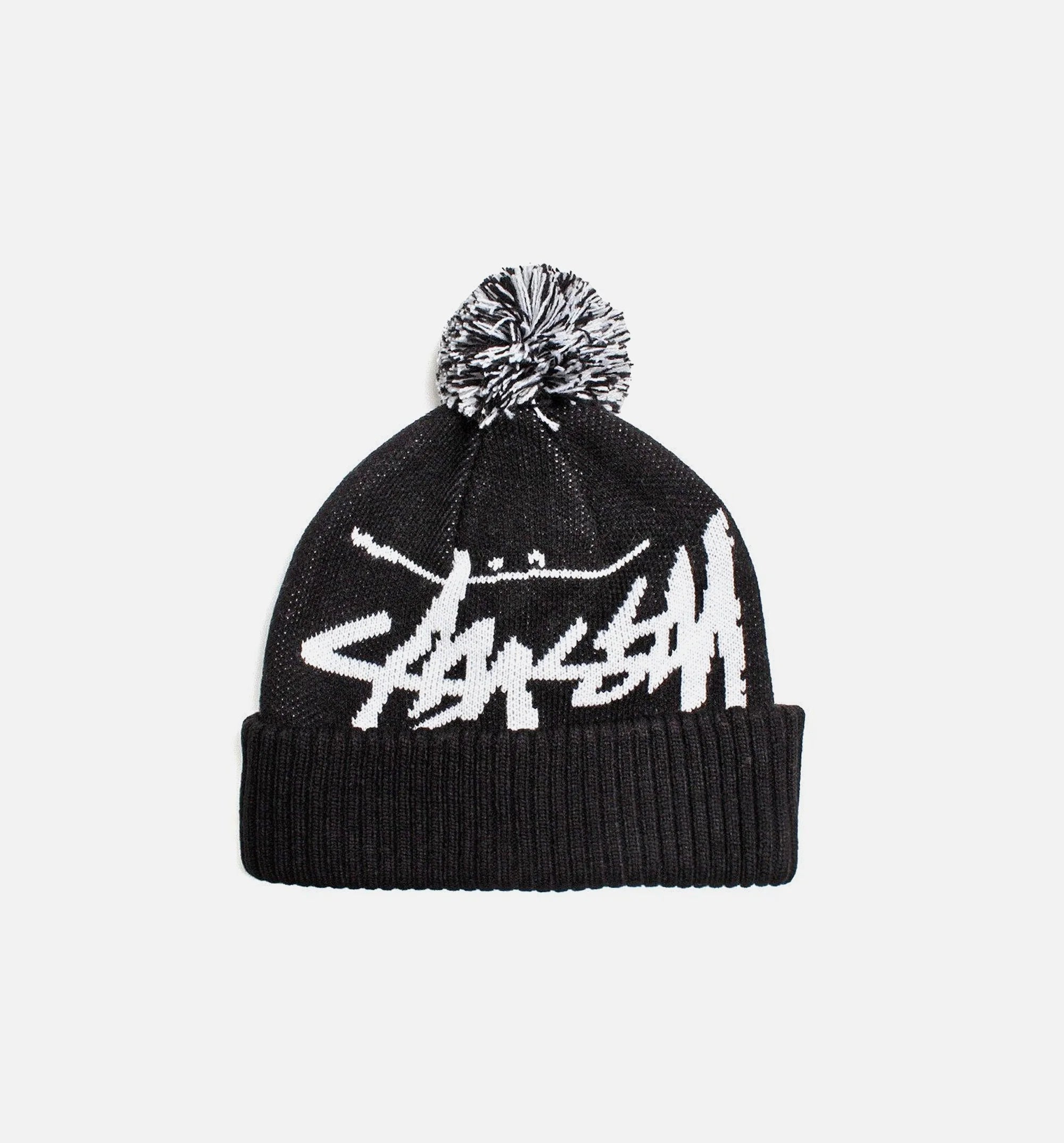 Big Stock Pom Beanie Black