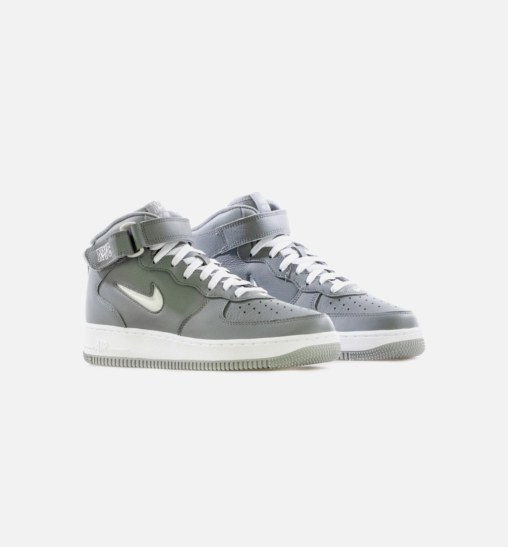 Air Force 1 Mid NYC Mens Lifestyle Shoe Cool Grey White Metallic Silver