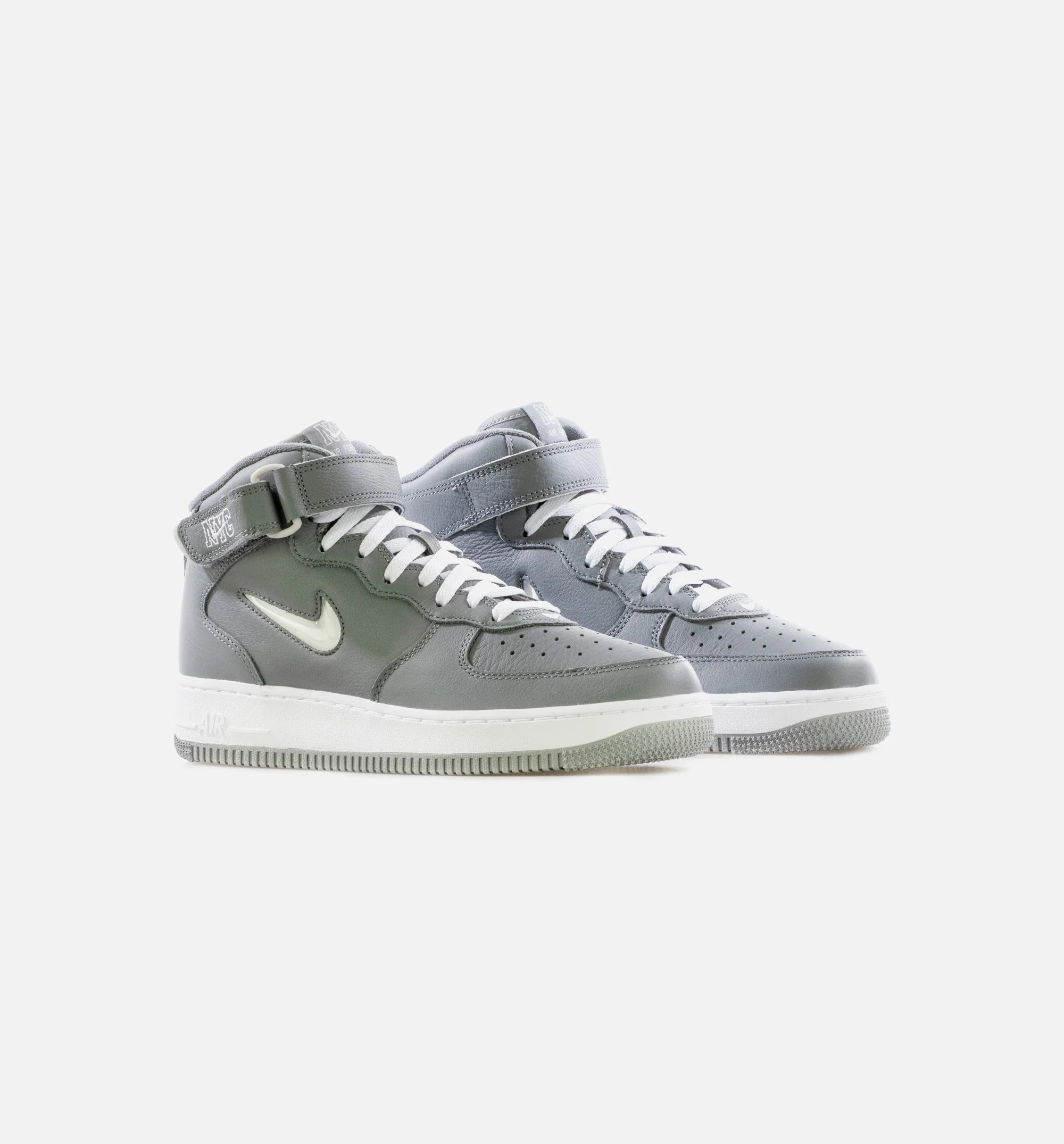 Air Force 1 Mid NYC Mens Lifestyle Shoe Cool Grey White Metallic Silver