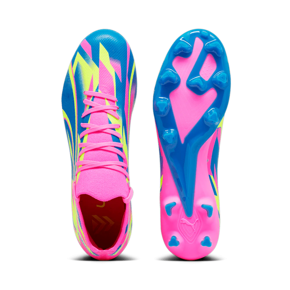 PUMA Ultra Match Energy FG AG Multi Ground Soccer Cleats Pink Yellow