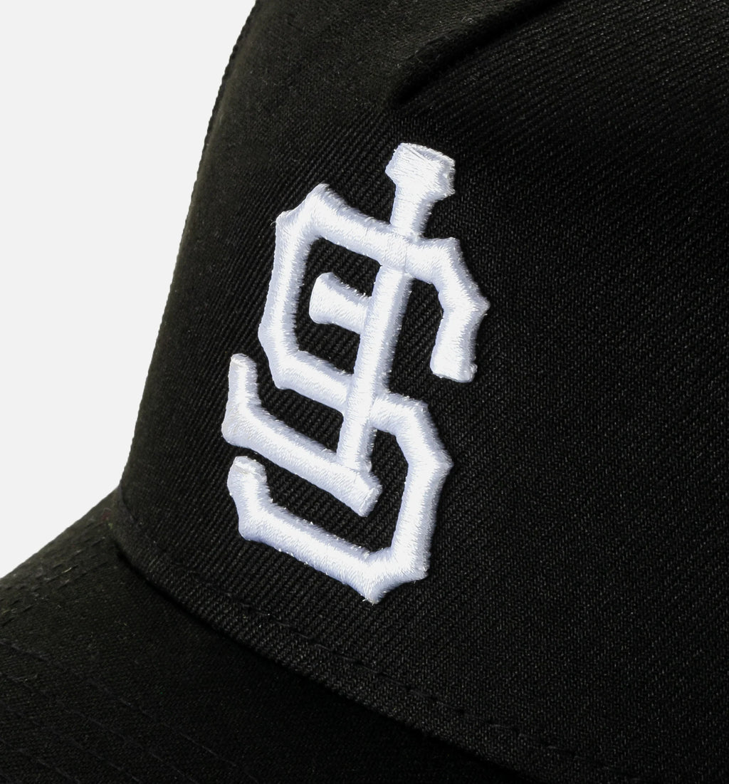 San Francisco Giants Upside Down 940AF Snapback Mens Hat Black White