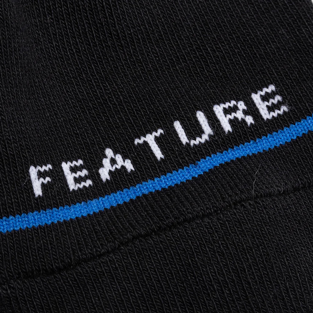 Tonal Script Crew Sock Black 3 Pack
