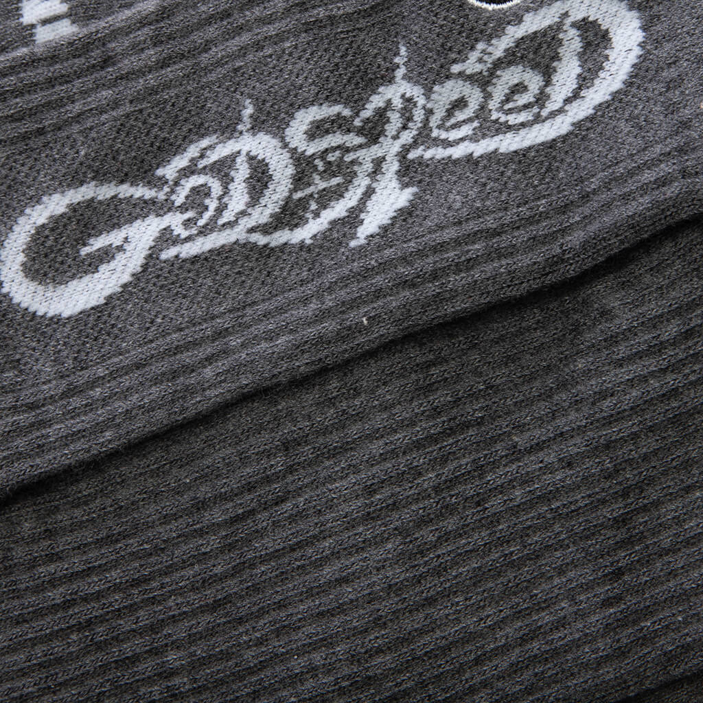 New Age Logo Sock Grey White