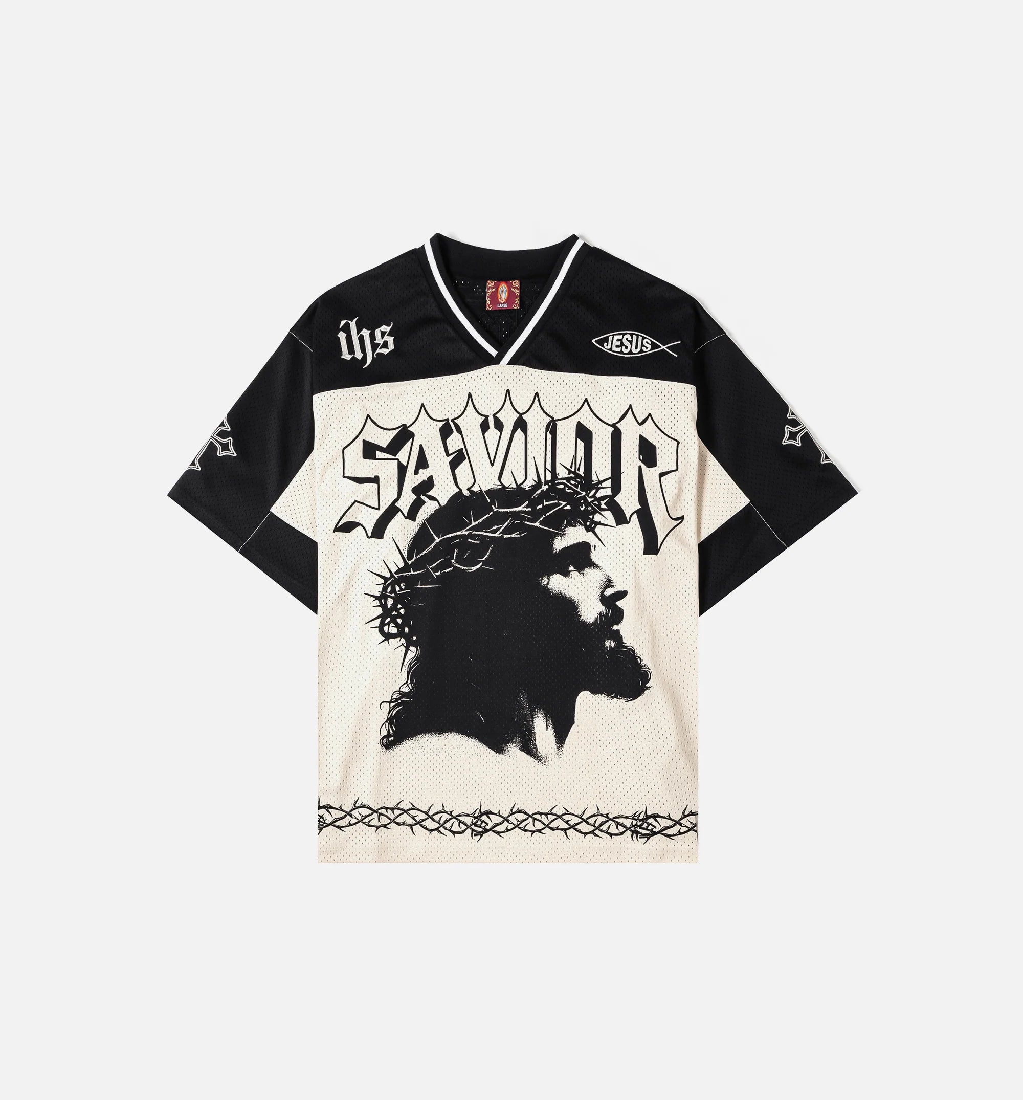 Savior Mesh Mens Jersey Beige Black