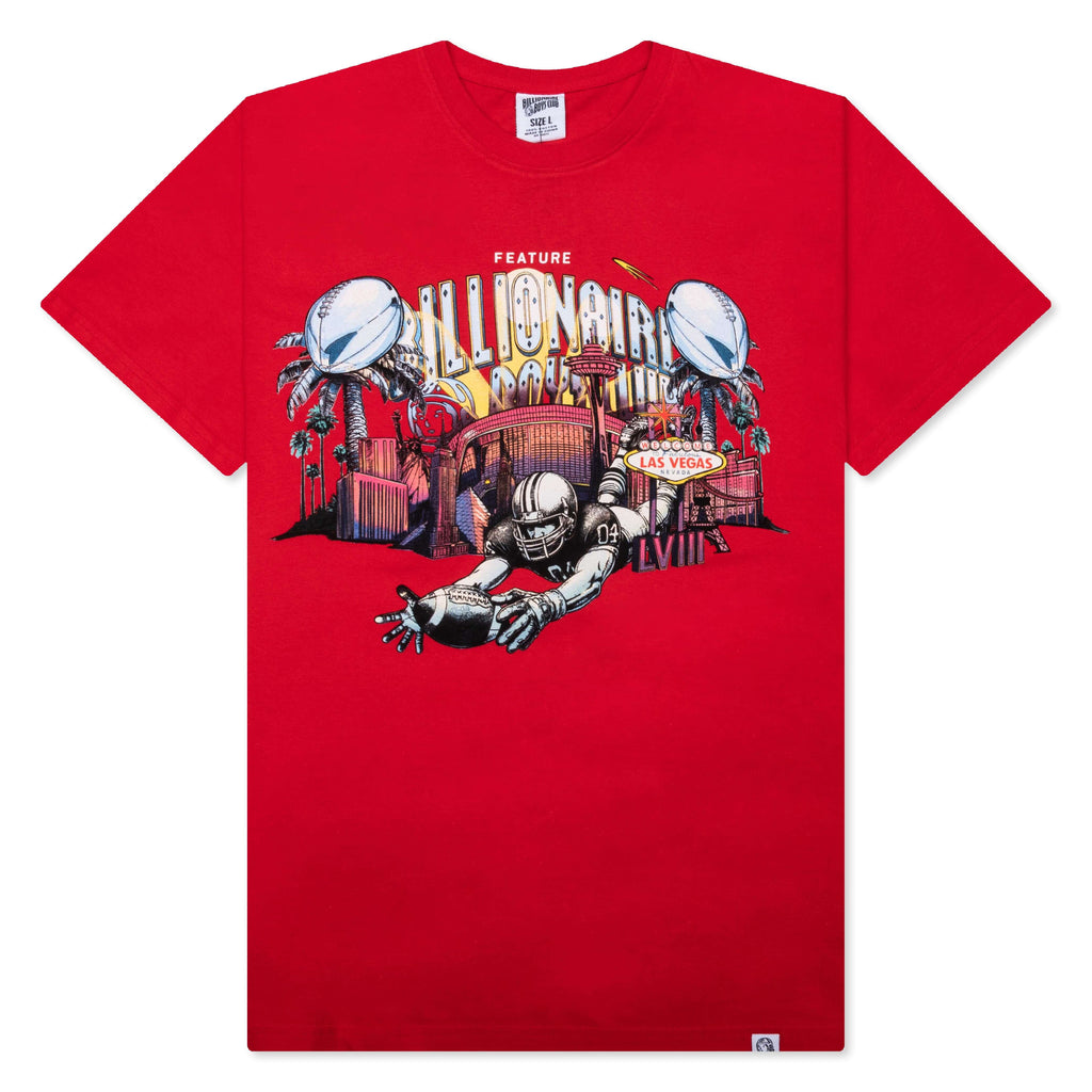 Feature x Billionaire Boys Club Touchdown Short Sleeve Tee Tomato Red