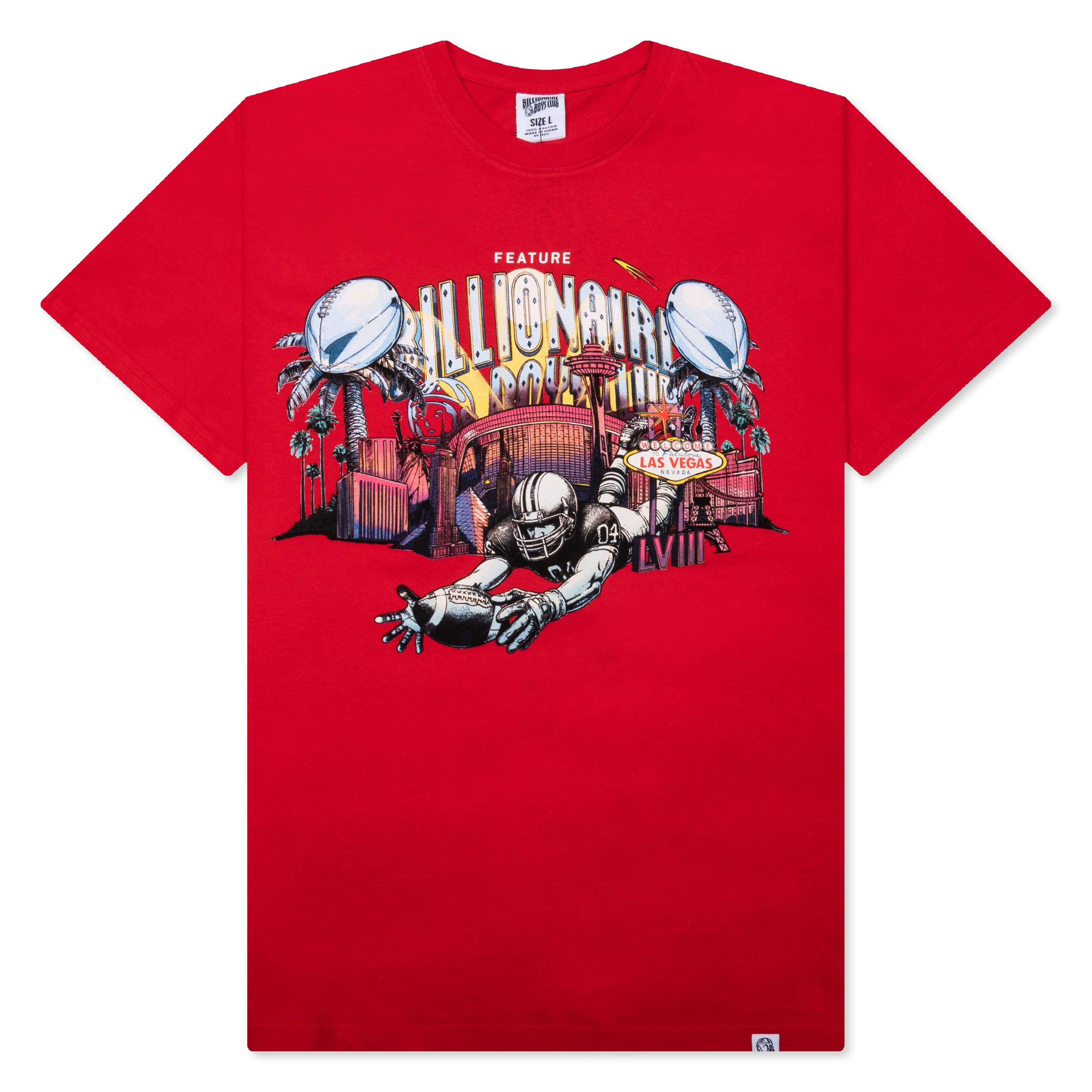 Feature x Billionaire Boys Club Touchdown Short Sleeve Tee Tomato Red