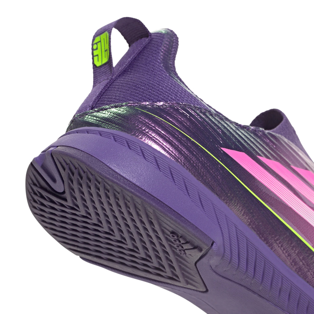 adidas F50 LEAGUE Laceless IN Youth Soccer Shoes Purple White Lemon